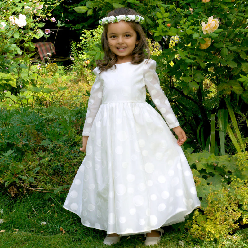 Dotted Long Communion Dress