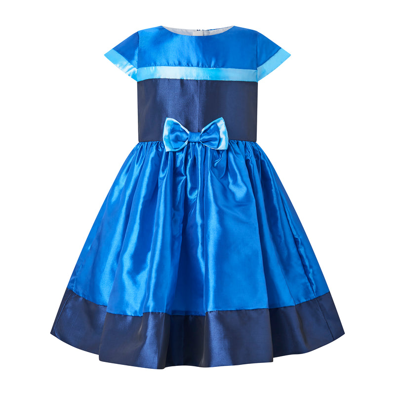 Blue Stripe Taffeta Party Dress