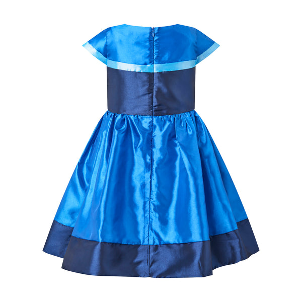 Blue Stripe Taffeta Party Dress