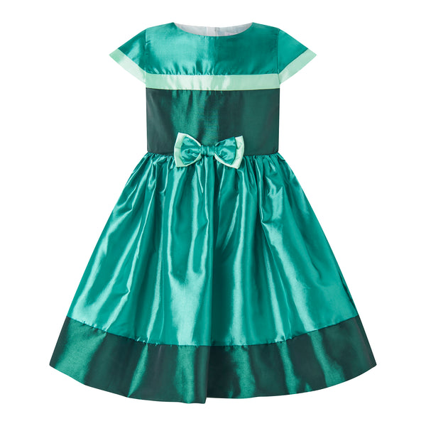 Green Stripe Taffeta Party Dress