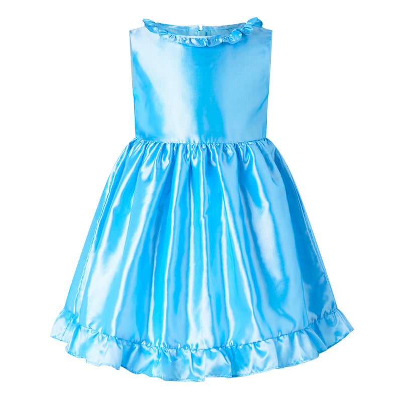 Blue Taffeta Frill Dress