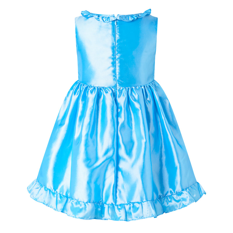 Blue Taffeta Frill Dress