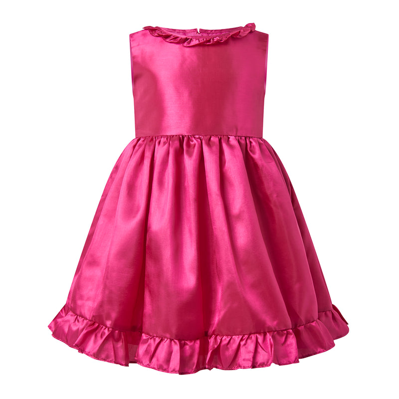 Pink Taffeta Frill Dress