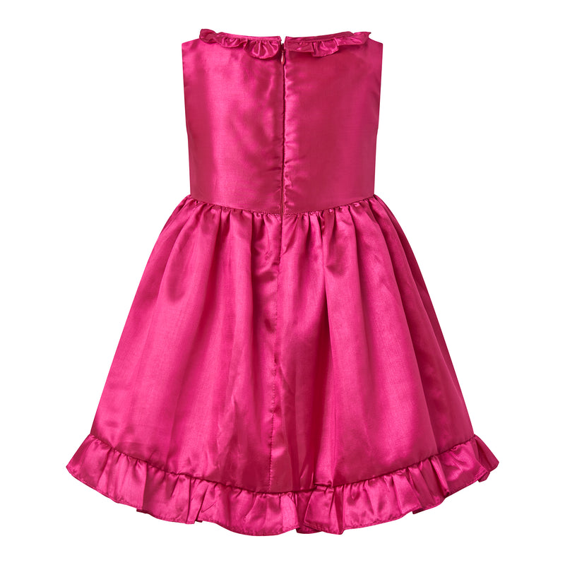 Pink Taffeta Frill Dress