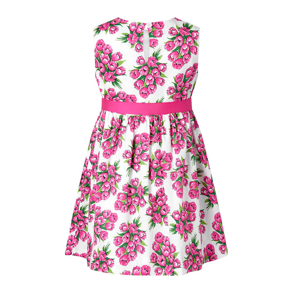 Tulip Bouquet Sash Dress, Pink