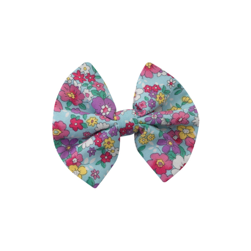 Candy Blue Floral Hairbow