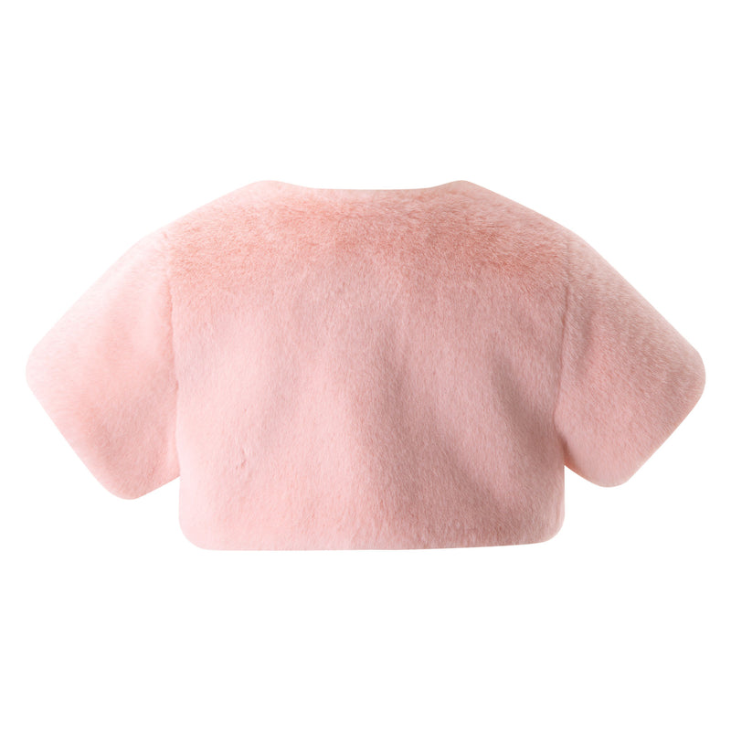 Diamanté Faux Fur Bolero Pink