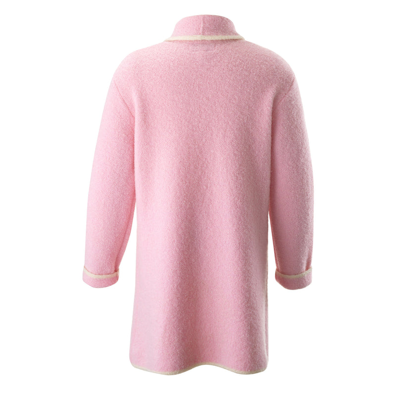 Pink Long Knit Cardigan