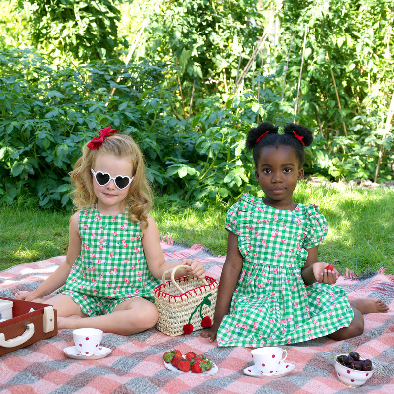 Cherry Check Scalloped Top & Short Set