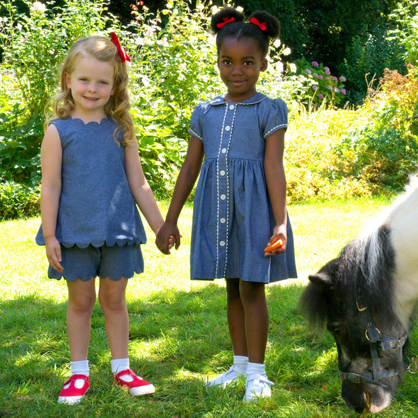 Chambray Button-front Dress