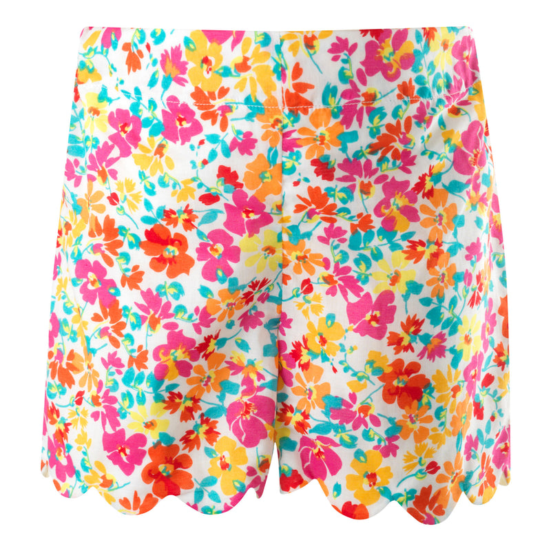 Leafy Floral Scalloped Short Set