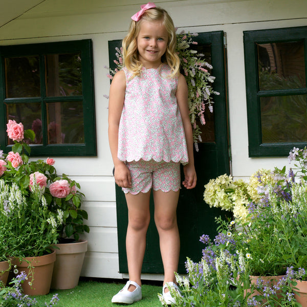 Scalloped Floral Top & Short Set