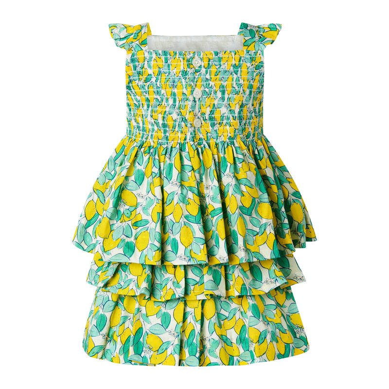 Lemon Ruched Top & Skirt Set