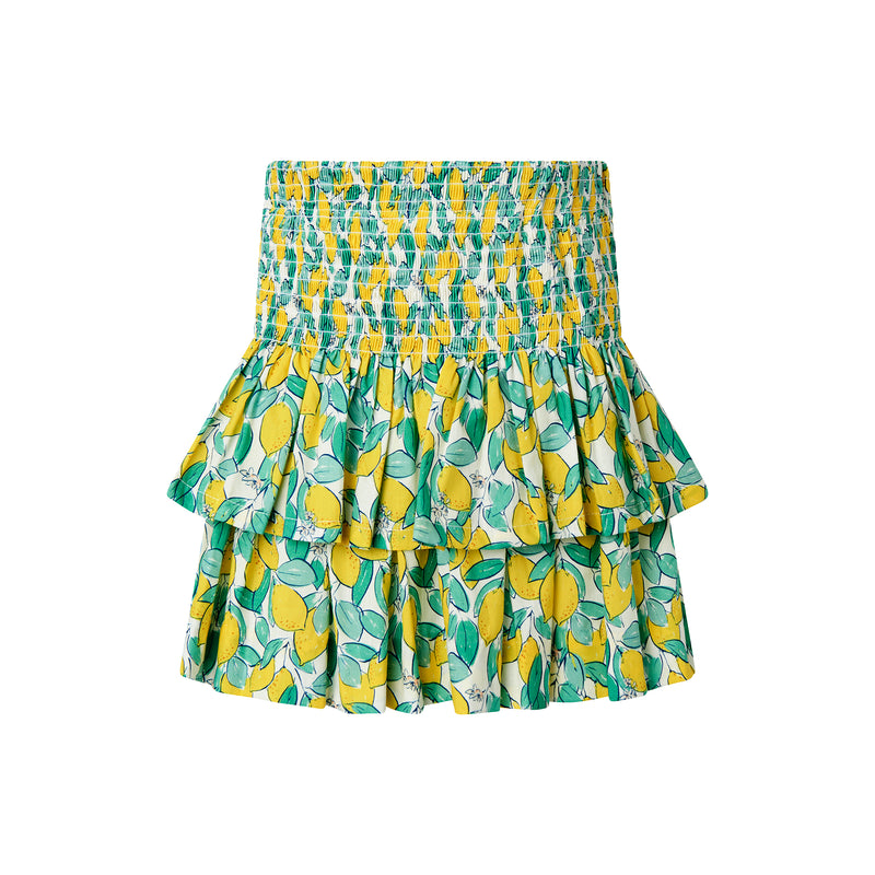 Lemon Ruched Top & Skirt Set