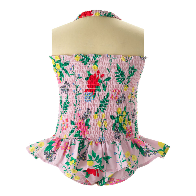 Botanical Floral Ruched Swimsuit