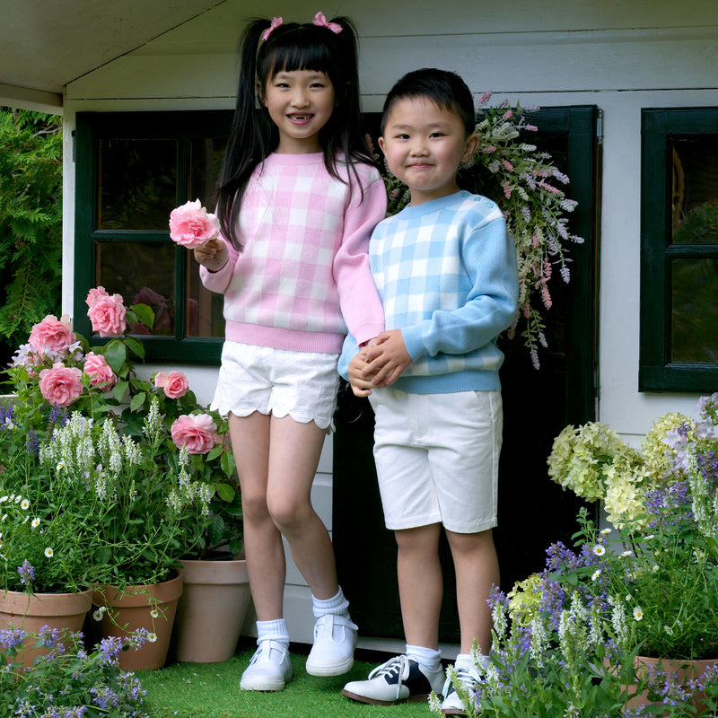 Pink Gingham Sweater