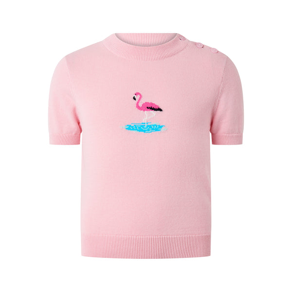 Flamingo Intarsia Knit T-shirt