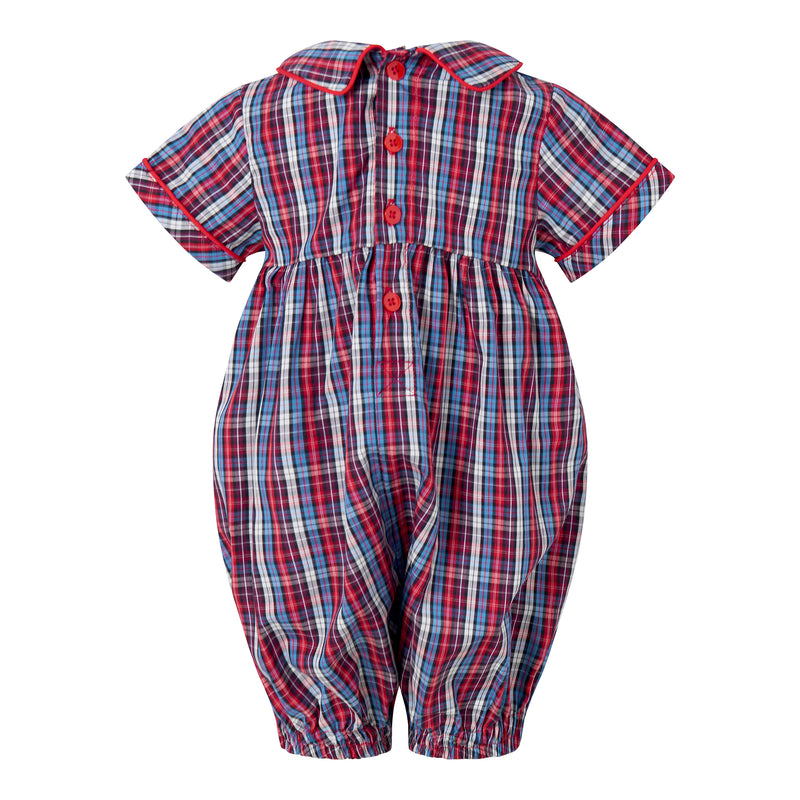 Soldier Smocked Tartan Babysuit