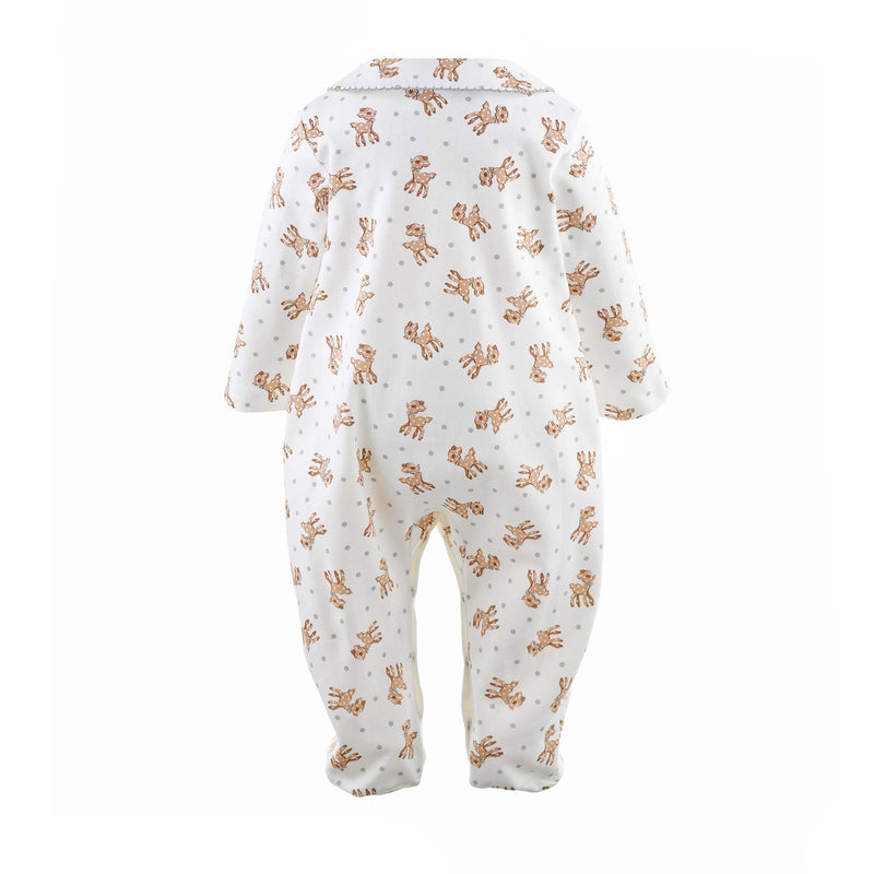 Grey Polka Dot Fawn Babygro