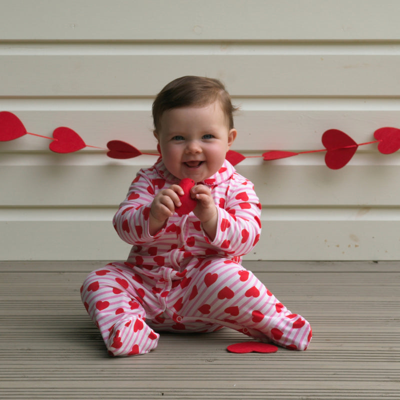 Stripe Heart Babygro