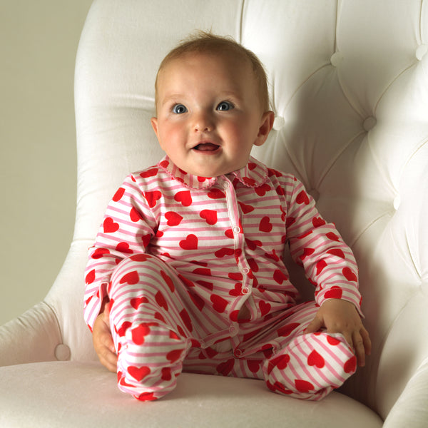 Stripe Heart Babygro