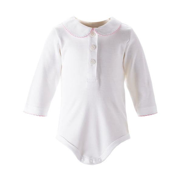 Pink Picot Trim Bodysuit