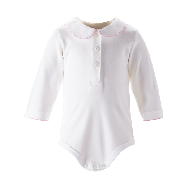 Pink Picot Trim Bodysuit