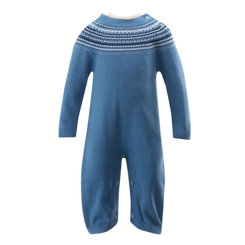 Blue Fairisle Knit Playsuit