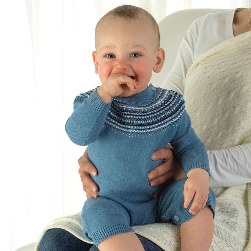 Blue Fairisle Knit Playsuit