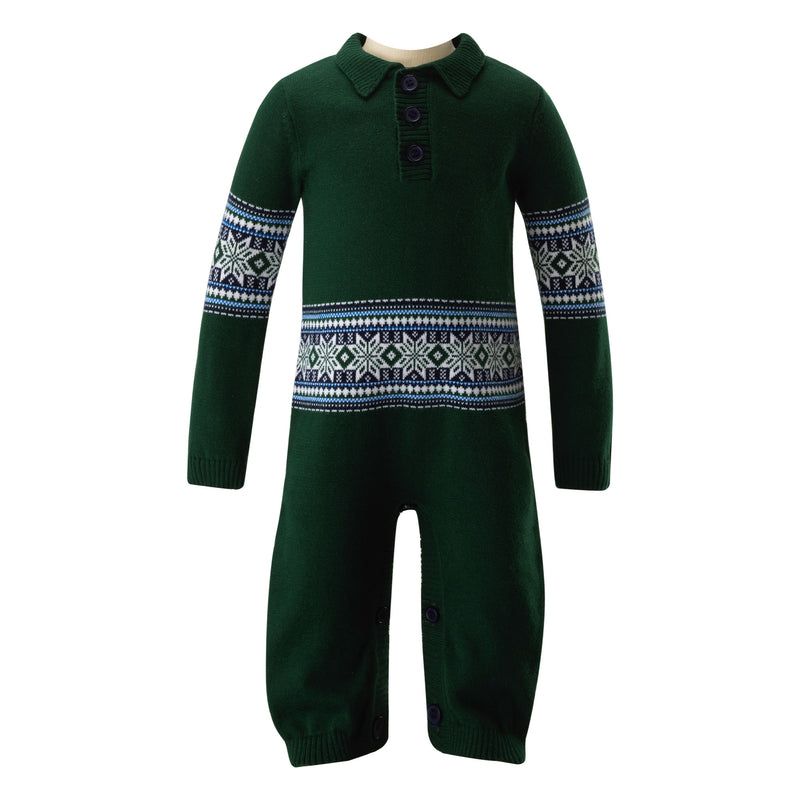 Green Fairisle Knit Playsuit