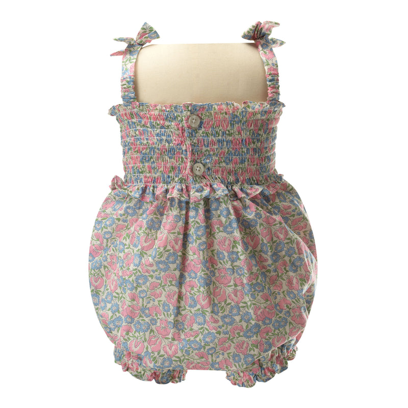 Pastel Floral Smocked Bubble