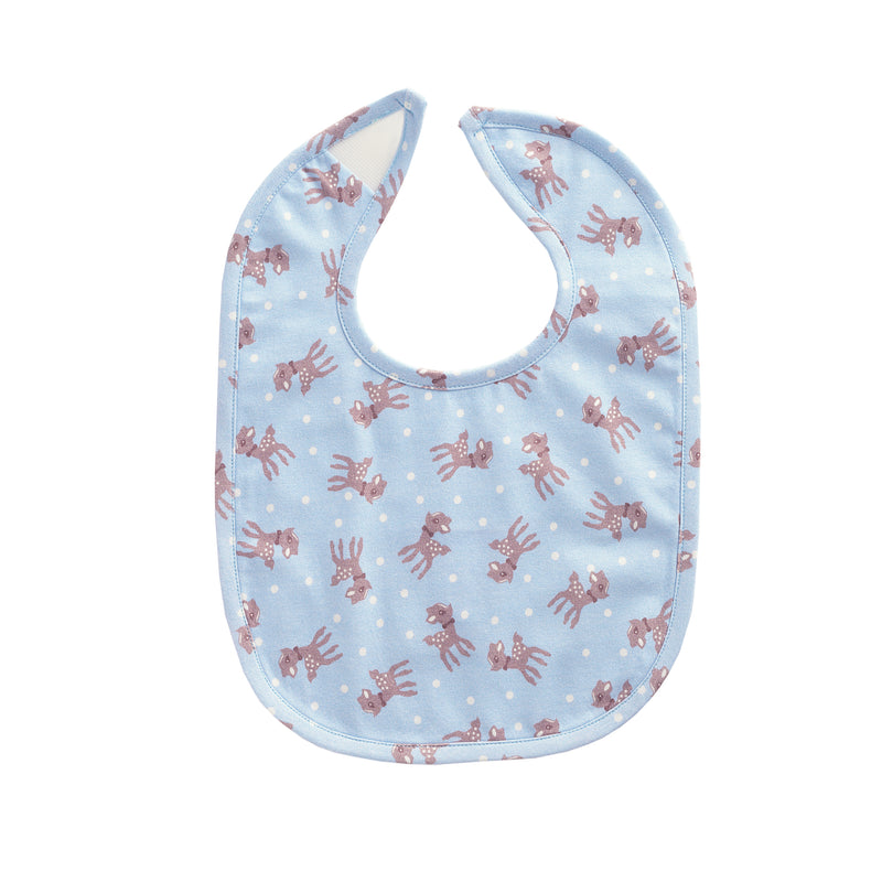 Blue Polka Dot Fawn Bib