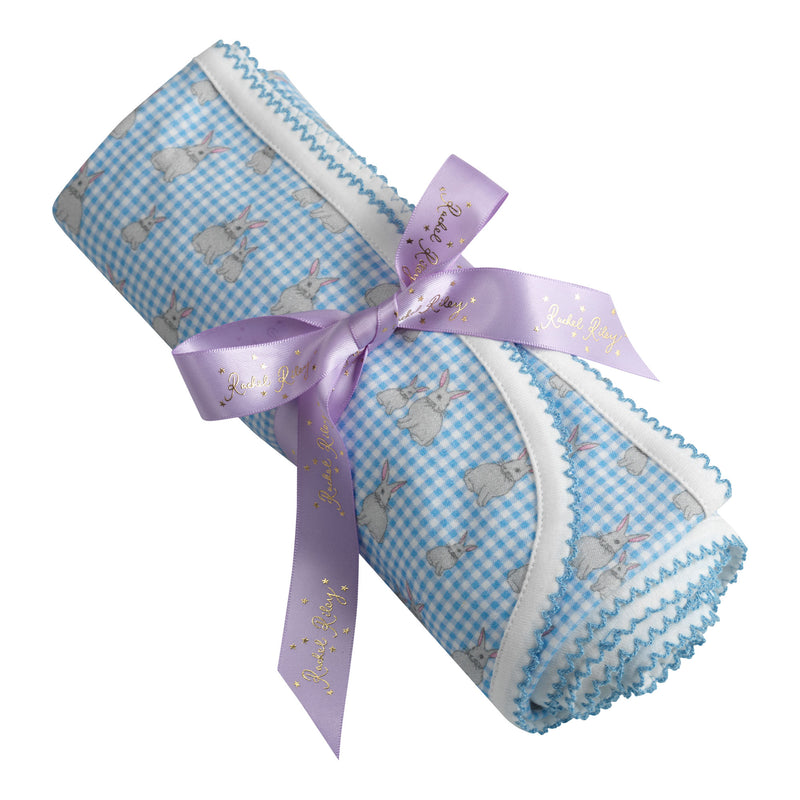 Blue Gingham Bunny Blanket