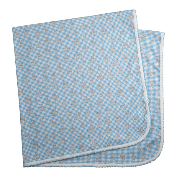 Blue Gingham Bunny Blanket