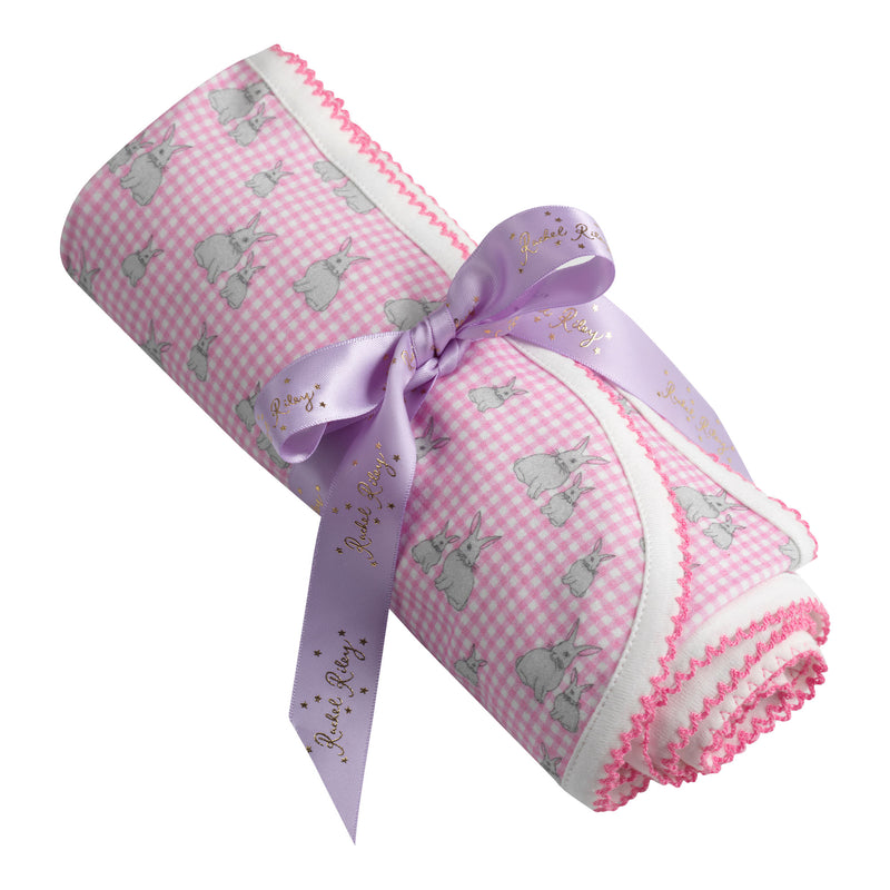 Pink Gingham Bunny Blanket