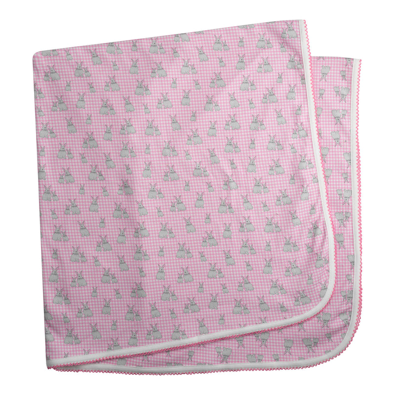 Pink Gingham Bunny Blanket