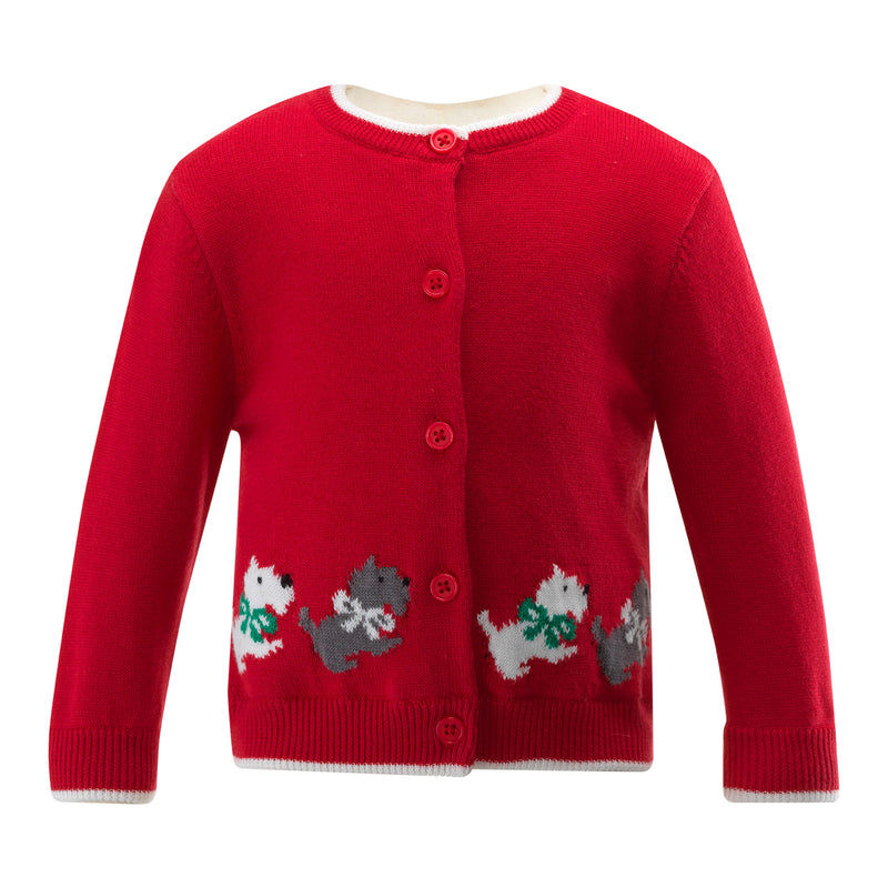 Scottie Dog Intarsia Cardigan