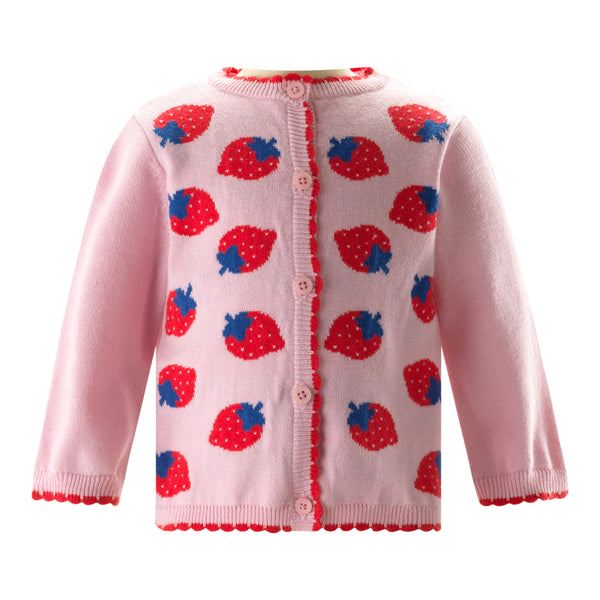 Strawberry Intarsia Cardigan