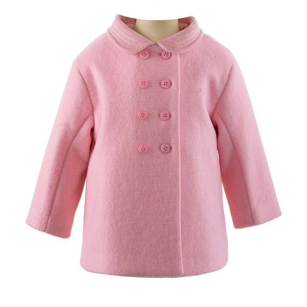 Pink Velvet Trim Pram Coat