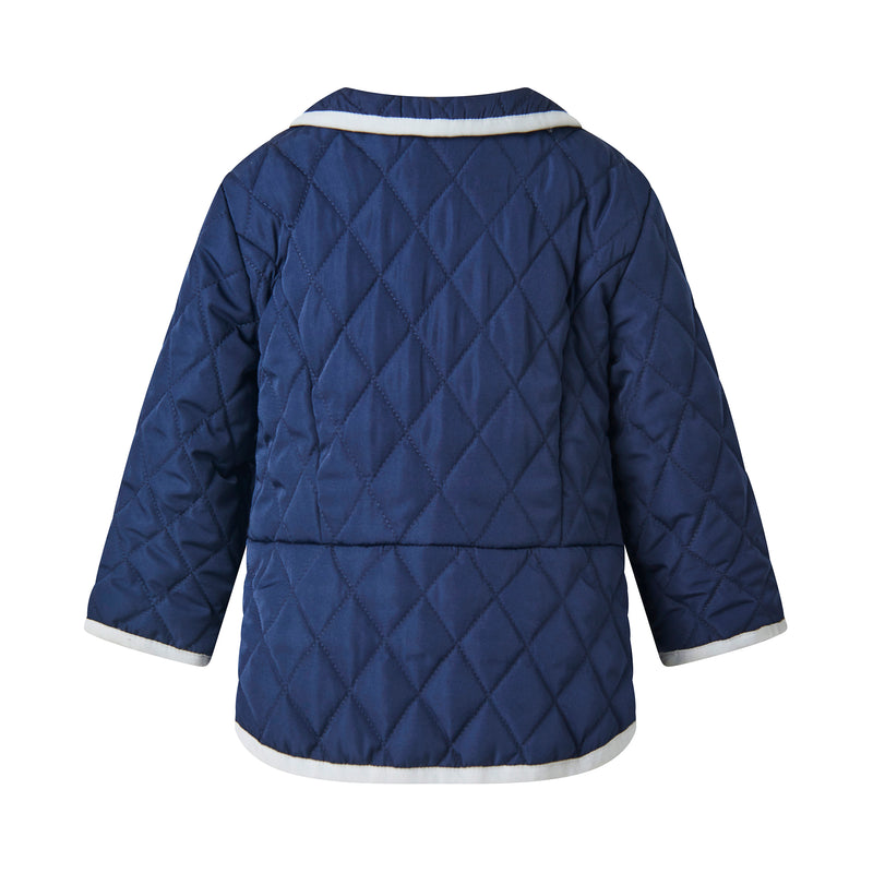 Two-tone Quilted Jacket, Navy