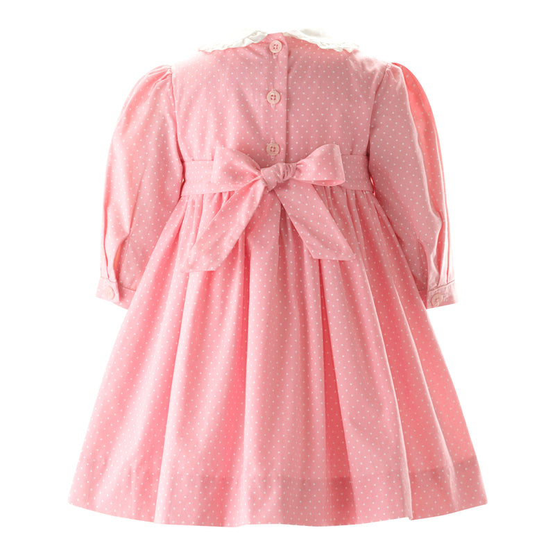 Pindot Bow Smocked Dress & Bloomers