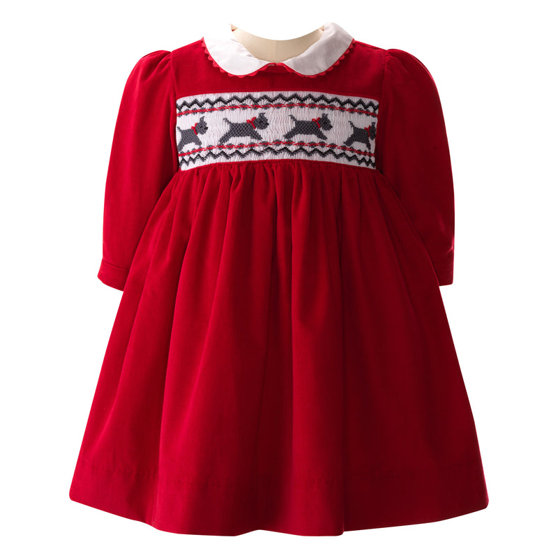 Scottie Dog Smocked Dress