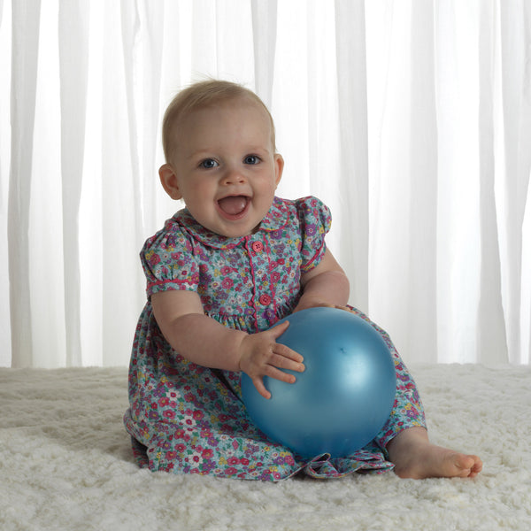 Candy Blue Floral Button-front Dress & Bloomers