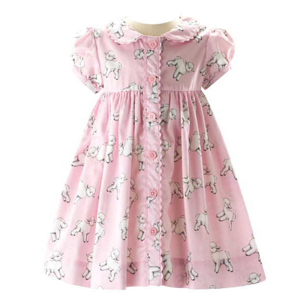 Lamb Button-front Dress & Bloomers