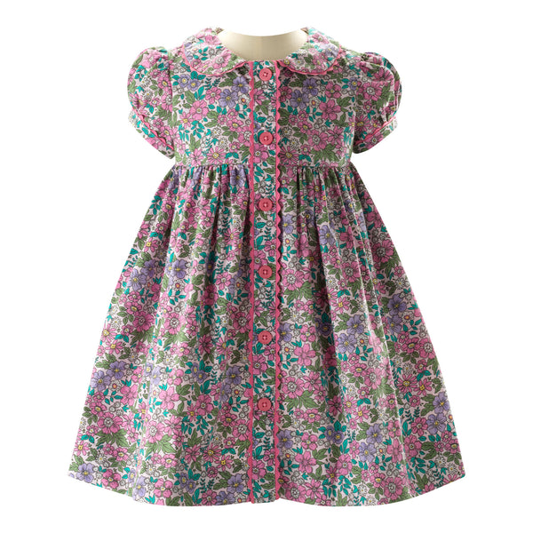 Pansy Floral Button Front Dress