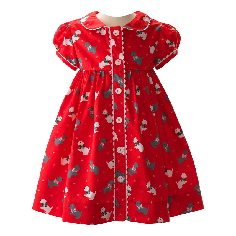 Scottie Dog Button-front Dress & Bloomers