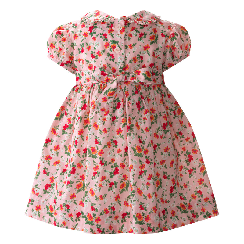 Pink Floral Frill Front Dress