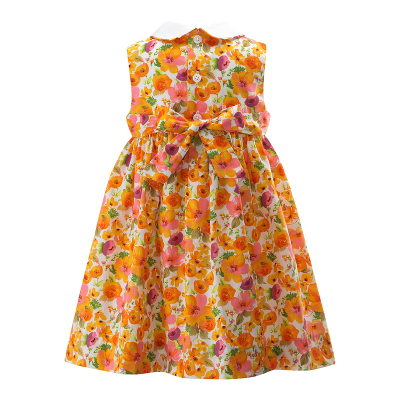 Orange Cosmos Peter Pan Collar Dress