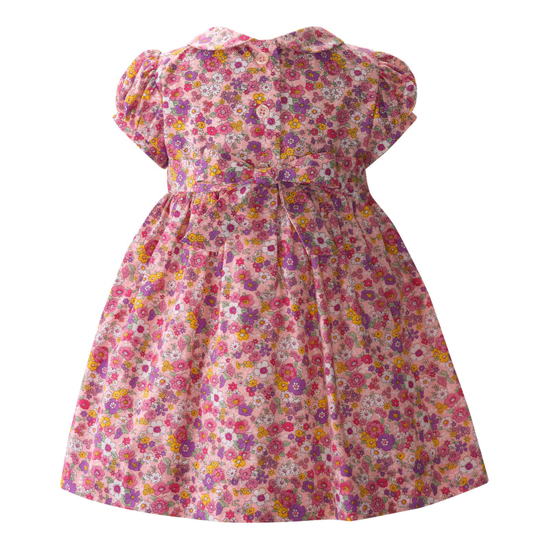 Floral Peter Pan Collar Smocked Dress