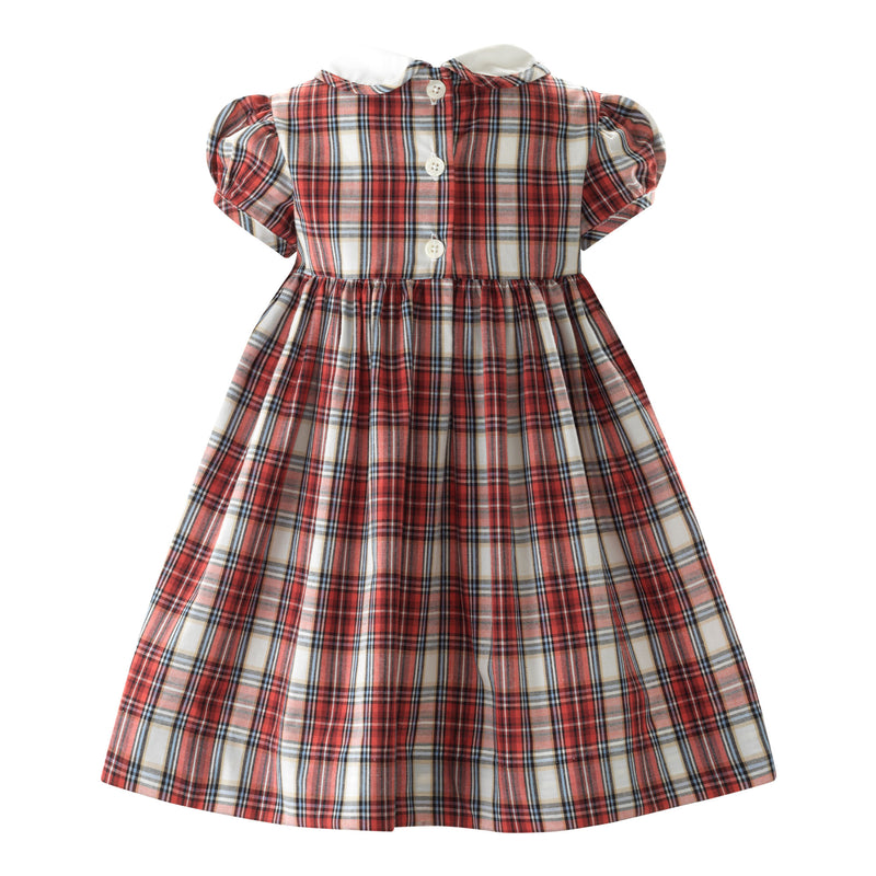 Peter Pan Collar Tartan Smocked Dress